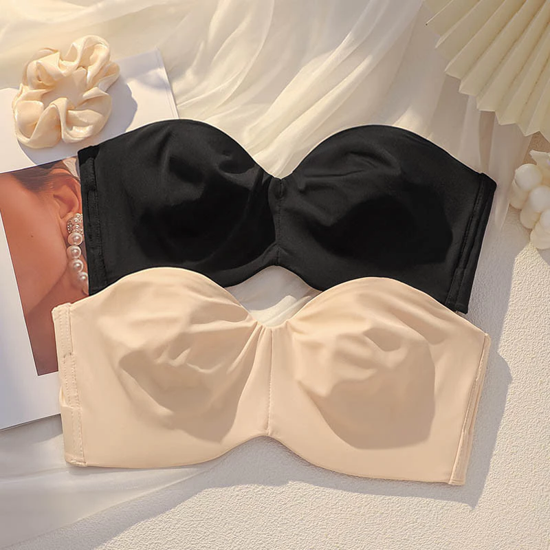 Gợi Cảm Liền Mạch Lớn Ngực Nhìn Nhỏ Lưng Siêu Mỏng Áo Ngực Thoáng Khí Chống Trơn Trượt Dây Thoải Mái Không Khung Plus Kích Thước Push-Up Quần Lót Nữ