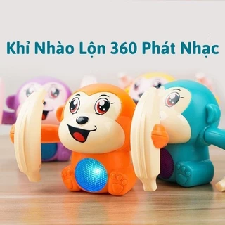 Đồ chơi con khỉ nhào lộn xoay 360 độ có nhạc và đèn cho trẻ em