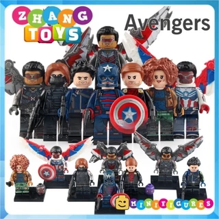 Đồ chơi Xếp hình mô hình gồm Sam - Winter Soldier - Karli - Baron Zemo - Falcon - Captain America Minifigures WM6117