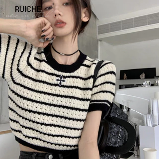 RUICHE áo phông áo thun nữ croptop baby tee Popular Hàn Phong Phong cách Đơn giản WMY2441176 17Z240426