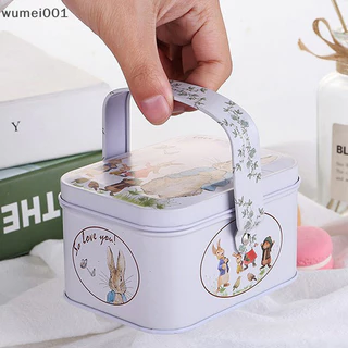 Wumei001 Vintage Nhỏ Vali Bảo Quản Thiếc Kim Loại Hộp Kẹo Hộp Quà Tặng Bánh Quy Hộp Quà TQ