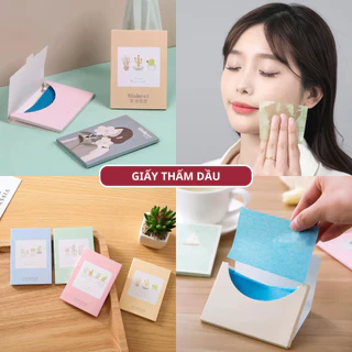 Giấy Thấm Dầu Da Mặt, Gói 50 Miếng Giấy Thấm Dầu Giúp Da Khô Thoáng, Phòng Ngừa Nổi Mụn