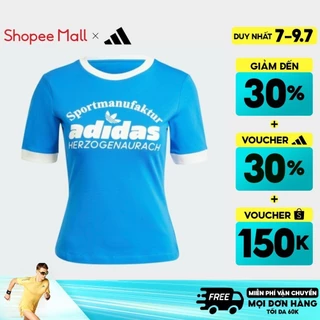 [7-9.7-VOUCHER 30%]adidas Phong cách sống Áo Thun Graphic Retro Nữ Màu xanh da trời IR6083