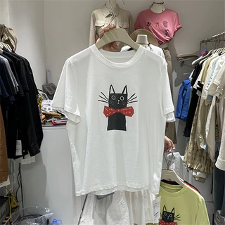 2024 Mới 100% Cotton Unisex Áo Thun Nữ Tay Ngắn Rời Plus Size 5XL Nữ Tee Baggy Nam Nữ Baggy Cổ Tròn Áo