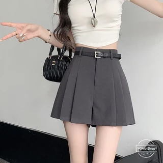 Size Lớn Nữ Phù Hợp Với Quần Short Eo Kéo Dài Xếp Ly Quần Short Rời