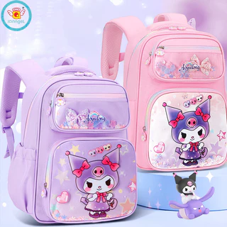 Túi đi học Sanrio Kulomi dành cho nữ tiểu học Tấm bảo vệ cột sống cho bé gái và túi ba lô trẻ em