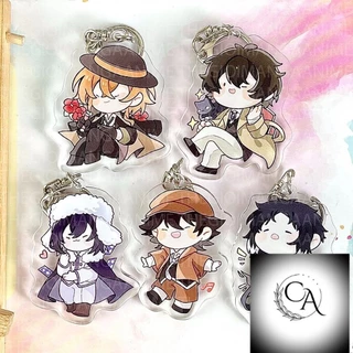 Móc khóa BUNGOU STRAY DOGS ver MẮT NHỎ Bungo Văn Hào Lưu Lạc keyring mica acrylic anime chibi dễ thương xinh xắn