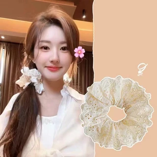 Dây buộc tóc scrunchies màu pastel trơn cao cấp iLita set cột tóc dễ thương sang trọng