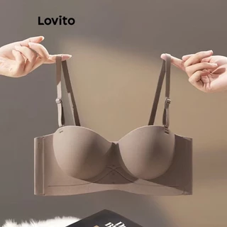 Áo bra Lovito cơ bản màu trơn phong cách thường ngày cho nữ LNE37064 (Nâu Mocha/Mơ/Trắng/Đen)