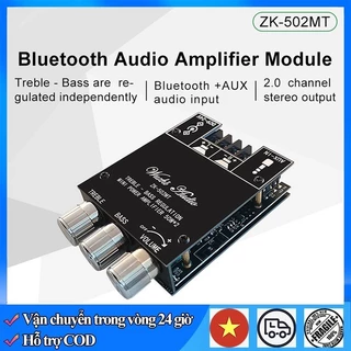 Bảng mạch khuếch đại loa siêu trầm ZK-502MT Bluetooth 5.0 Kênh khuếch đại âm thanh nổi công suất lớn Bảng mạch khuếch đạ