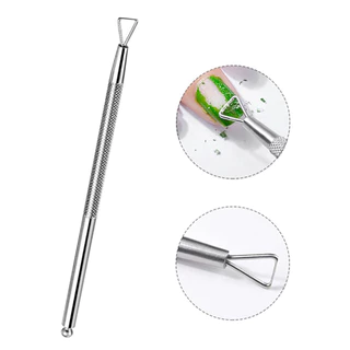 Thép không gỉ Nail Art UV Gel Polish Remover Rod Pusher Cleaner Dụng cụ làm móng tay