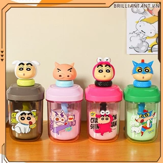 Crayon Shin-chan Ống Hút Cốc 500Ml Di Động Ống Hút Cốc Nước Dung Tích Lớn Bình Tập Uống Làm Mát Mùa Hè Bri