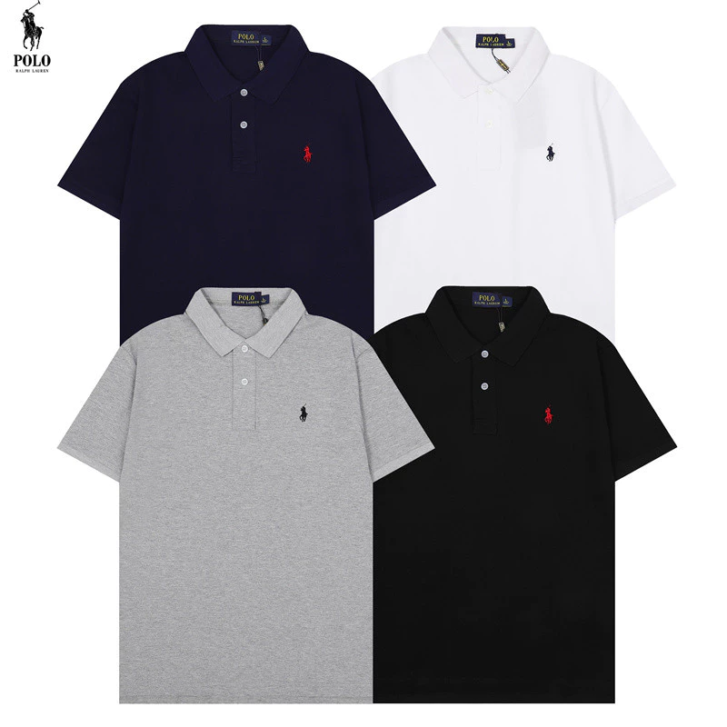 Bán chạy nhất POLO Nam Nữ POLO ve áo Sơ Mi Thêu Áo Sơ Mi Tay Ngắn Plus Kích Thước Tee Unisex