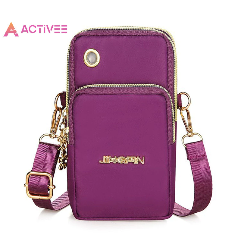 < Activee > Túi đeo vai điện thoại đeo chéo Nylon chống thấm nước dành cho nữ Túi nhỏ Ví thắt lưng