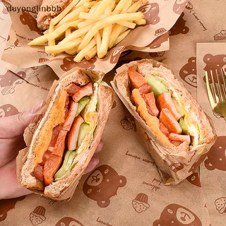 (Duyonglinbbb) 50 Chiếc Giấy Bao Bì Sandwich Hoạt Hình Bọc Gói Dùng Một Lần Hộ Gia Đình Chống Dầu Cuộn Gà Ăn Sáng Nướng Dụng Cụ Nhà Bếp MỚI