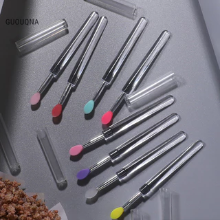 Guouqna Nail Arts Silicone Applicator Sticks Có Thể Tái Sử Dụng Chrome Long Lanh Áp Dụng Dụng Cụ Làm Móng Tay Mới Easy-Daub Pigment Silicone Nail Brush BASL
