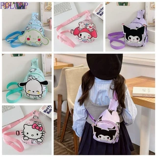 Túi đeo chéo sang trọng POLOSP Kuromi, Ba lô MyMelody hoạt hình KT Cat, Túi lưu trữ điện thoại Nylon Kawaii Pochacco Túi đựng trẻ em bé gái