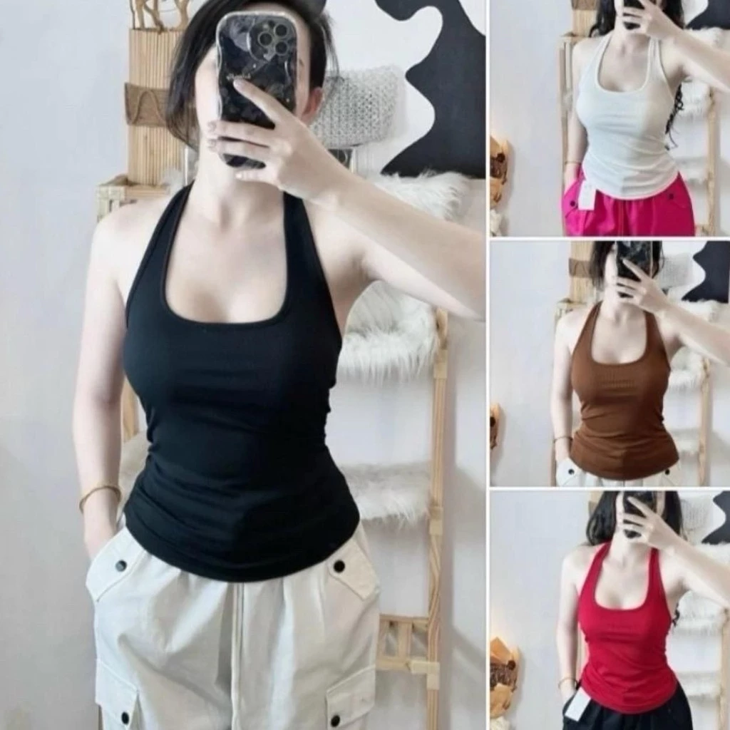 Áo ba lỗ Hai Dây Mảnh Dáng Dài Nữ Trơn, Áo 2 dây ba lỗ dây Nhỏ Ôm Body thời trang mã 05