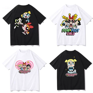 [Plus Size] (40-150kg) Sweet Hot The Powerpuff Girls In Hình Áo Thun Thời Trang Oversize Đa Năng