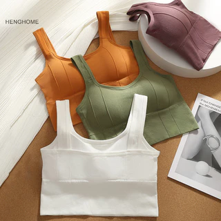 Henghome Nữ Yoga Thể Thao Áo Ngực Thể Dục Liền Mạch Brassiere Hình Chữ U Sâu Hình Lưng Ống Top Không Có Vòng Thép Áo Ngực Phù Hợp Với TFG