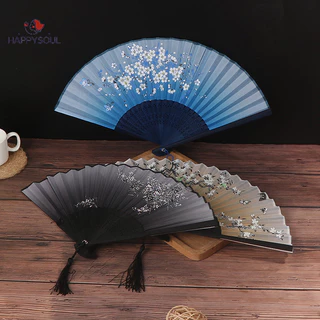 Cái mới Quạt gấp vải lụa Trung Quốc Tre cổ điển Quạt gấp Paing Hand Fan có sẵn