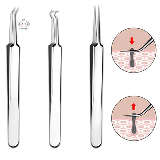 Maybest 8CM Cell Pimples Kẹp Mụn Đầu Đen Nhíp Thẩm Mỹ Viện Cạo Đặc Biệt Đóng Hiện Vật Dụng Hỗ trợ giảm mụn {VN}