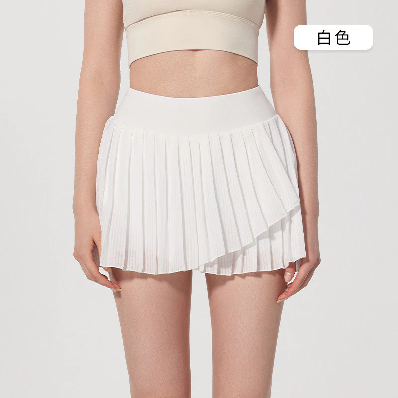 Wmuncc 2026 Thể Thao Chạy Bộ Váy Tập Yoga Váy Thể Dục Tennis Golf Ngắn Culottes Váy Xếp Ly