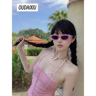 OUDAIXIU Áo 2 dây áo ba lỗ Thời trang hàn quốc Phong cách Fashion độc đáo Thoải mái WBX24413KR 19Z240506