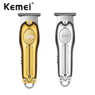 Kemei KM-679 Nam Cắt Tóc Không Dây 0mm Máy cạo râu Cắt Tóc Chuyên Nghiệp Nam Sạc Vàng Kim Loại Chải Lông Dụng Cụ