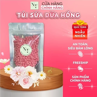 [CHE TÊN] Sáp Wax Lông Nóng 100Gr Sữa Dừa Hồng Premier NTWAXING Chuyên Dùng Wax Body Tay Chân Siêu Bám Lông Tặng Que Gỗ