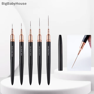 Bigbabyhouse Nail Liner DIY Vẽ Paing Đường Hoa Sọc Bút 4mm-25mm Tay Cầm Kim Loại Móng Tay Nghệ Thuật Bàn Chải Có Nắp Bàn Chải Móng Tay TH