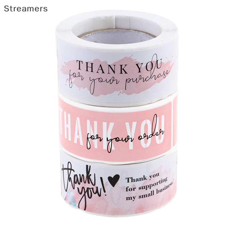 {Streamers} 120 Miếng Dán Cảm Ơn Cho Phong Bì Niêm Phong Trang Trí Miếng Dán Văn Phòng Phẩm Mới