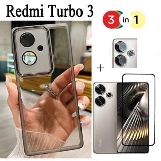 Vỏ Nhiều Màu Sắc Cho Redmi Turbo 3 POCO F6 Pro Vỏ Điện Thoại Silicon Chống Sốc 3 Trong 1 Ống Kính Máy Ảnh Kính Bảo Vệ Màn Hình Phim