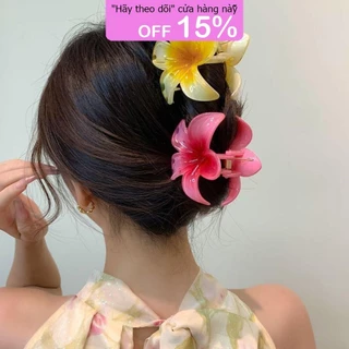 Kẹp Tóc TENUPGO, Kẹp Cá Mập Nhựa Vuốt Tóc, Phụ Kiện Tóc Bohemian Tạo Kiểu Plumeria Hình Hoa Kẹp Tóc Mùa Hè