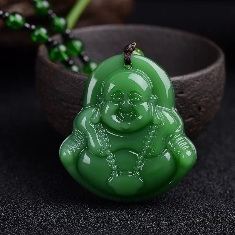 Phong cách mới Phật Bà Quan Âm Di Lặc Vòng cổ Cặp đôi Quà Tặng Mặt Dây chuyền Ngọc