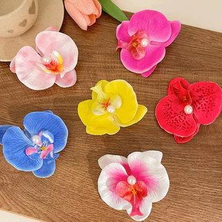 Thời Trang Hàn Quốc Tính Khí Mùa Hè Hoa Nhân Tạo Phalaenopsis Kẹp Tóc Nữ Phụ Kiện