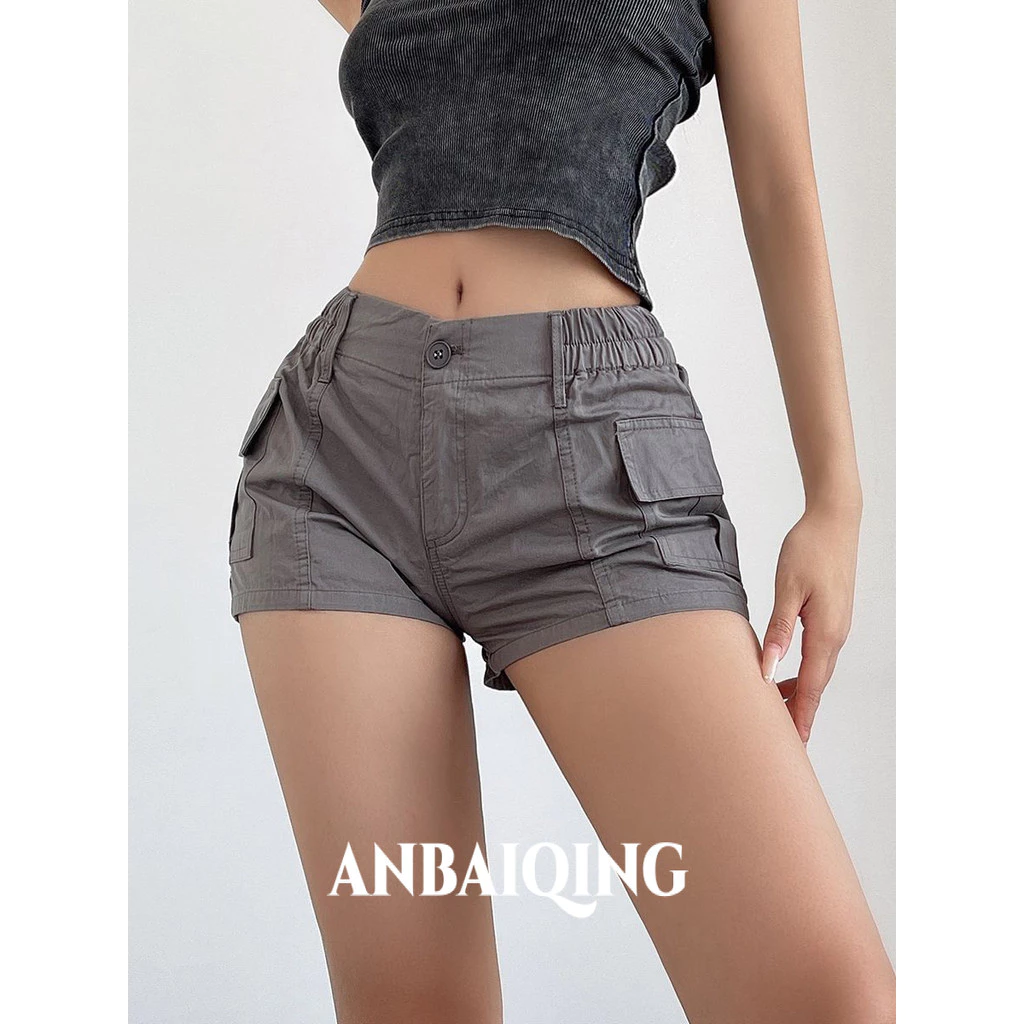 ANBAIQING quần short nữ quần đùi nữ jean unique Thoải mái Fashion Phong cách WFK244016Z 16Z240419