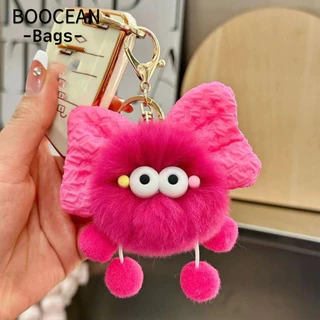 BOOCEAN Móc Khóa Sang Trọng, Mặt Dây Chuyền Túi Nơ Mềm, Hoạt Hình Tinh Tế Búp Bê Bánh Xe Móc Chìa Khóa Quà Tặng