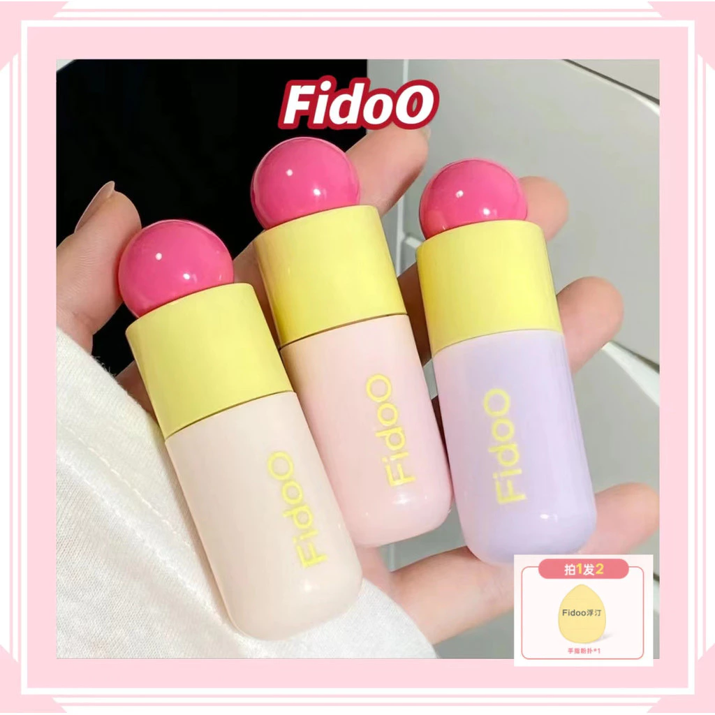 Fidoo Bong Bóng Làm Sáng Chất Lỏng Che Khuyết Điểm Mặt Mụn Vết Xé Rãnh Tối Vòng Tròn Trang Trí Móng Vuốt Quà Tặng Mini Puff