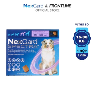 NexGard SPECTRA - Viên nhai phòng & trị nội, ngoại ký sinh (ve, rận, bọ chét, ghẻ Demodex, Sarcoptes, giun) dành cho chó