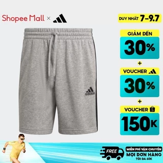 adidas Phong cách sống Quần short vải thun da cá 3 Sọc Essentials Nam Xám GK9599