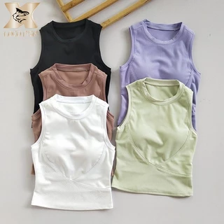 Loco CÁ Áo vest thể thao có miếng đệm ngực Quần lót yoga nữ Chạy bộ quần áo tập thể dục Không tay