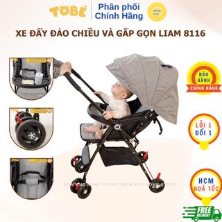 Xe Đẩy Gấp Gọn Đảo Chiều Cho Bé Ngã 3 Tư Thế ToBé Liam MS 8116, Bánh Giảm Xóc, Kèm Khay Ăn Tháo Rời, Khung Hợp Kim Cấp