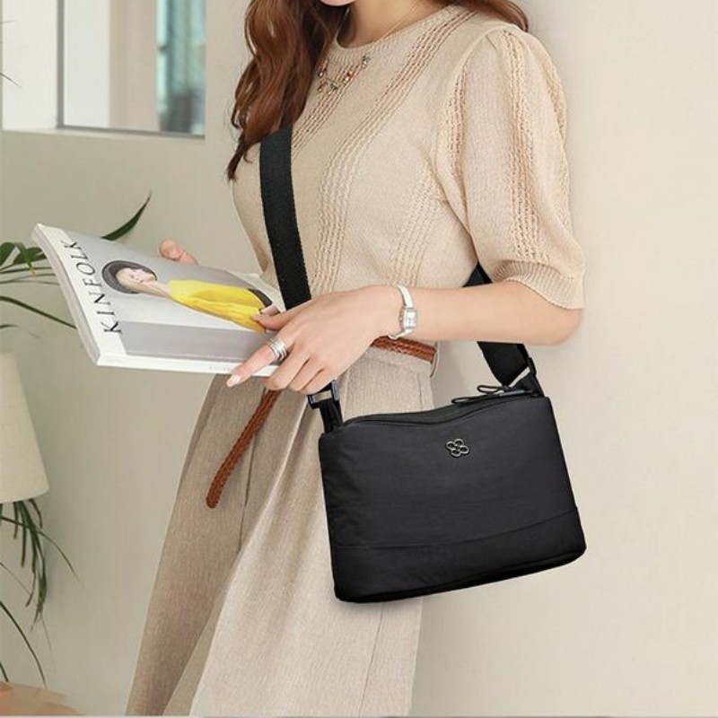 Túi đeo chéo Nylon, Túi đeo chéo di động và sành điệu, màu trơn, một vai