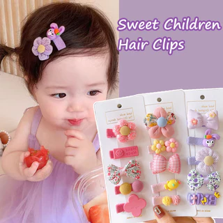 5 Cái / bộ Ngọt Ngào Trẻ Em Kẹp Tóc Nơ Đáng Yêu Hoa Kẹp Tóc Cho Bé Gái Công Chúa Nổ Bên Barrettes Phụ Kiện Tóc