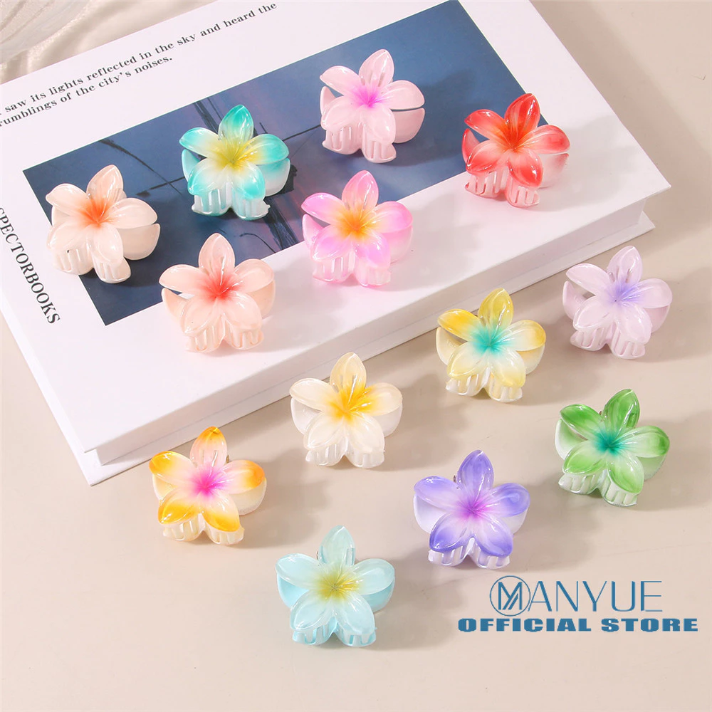 Manyue 4CM Kẹp Frangipani Màu Kẹo Xuyên Biên Giới Kẹp Tóc Mũ Đội Đầu Nữ Hoa Phụ Kiện Tóc