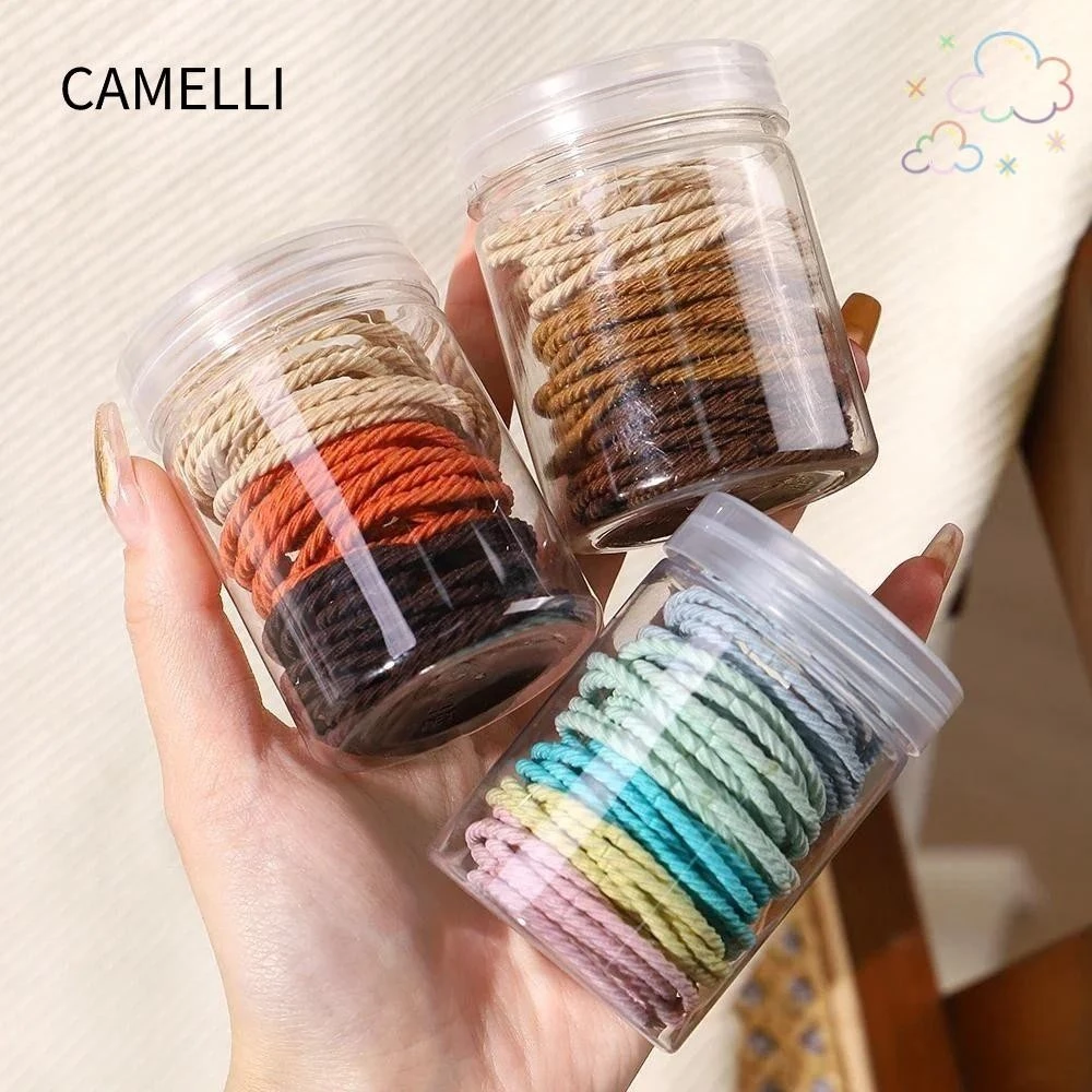 Camelli1 50 Dây Buộc Tóc, Dây Buộc Tóc Co Giãn Mạnh Mẽ Màu Kẹo, Dây Buộc Tóc Twill