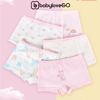 Quần lót bé gái BabyloveGO set 5 quần chip đùi cho bé chất cotton mềm mịn thoáng mát NT601