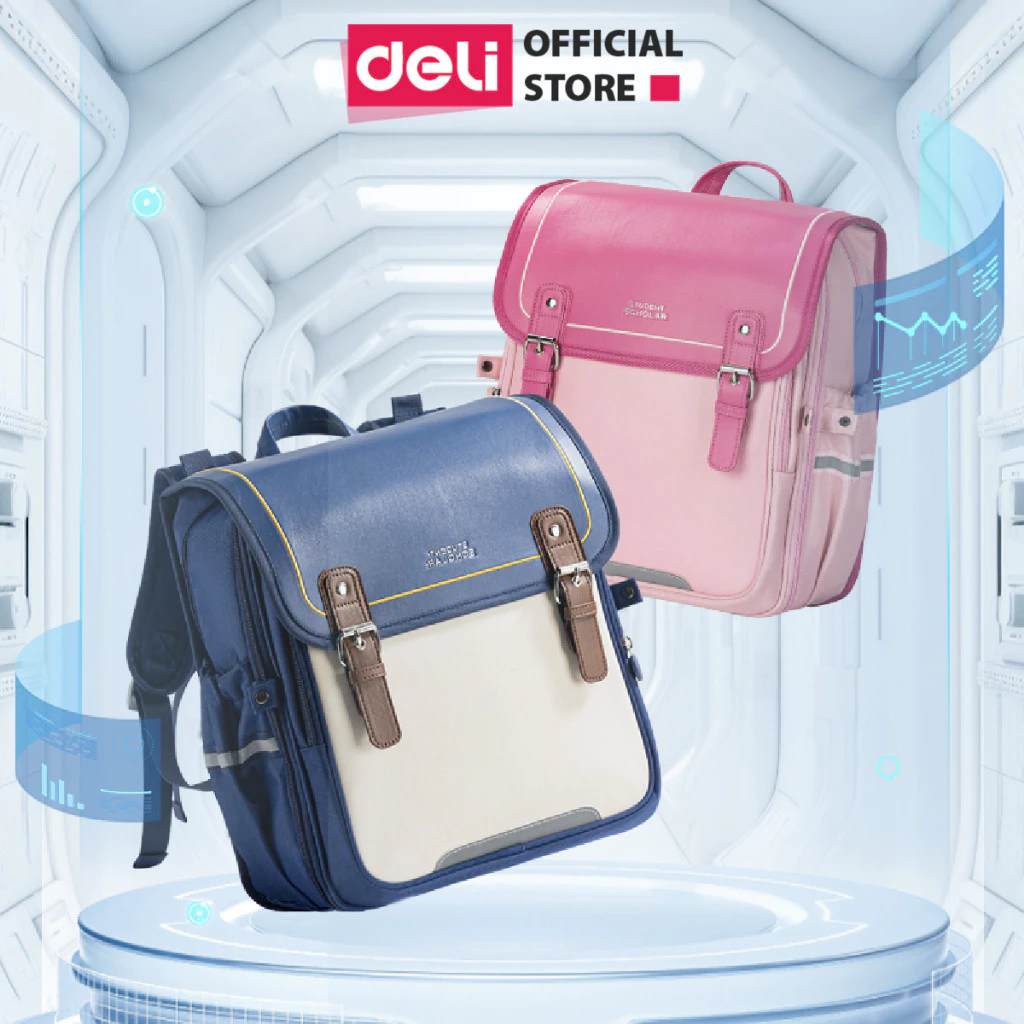 [MUA 3 GIẢM 30%] Balo Chống Gù Cho Bé Trai Bé Gái Deli Cặp Sách Học Sinh Cấp 1 Vải Oxford Nhẹ Chống Nước Bụi