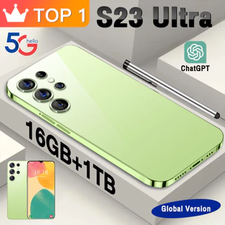 Mới Chính Hãng S23 Ultra 5G Điện Thoại Thông Minh Toàn Màn Hình 7.3INCH HD 16+1TB Dual SIM Điện Thoại Di Động Phiên Bản